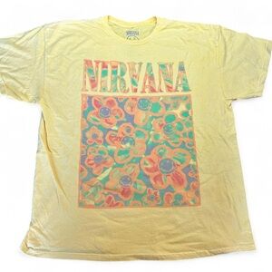 Nirvana Floral Smiley Face T-Shirt - Size XL
